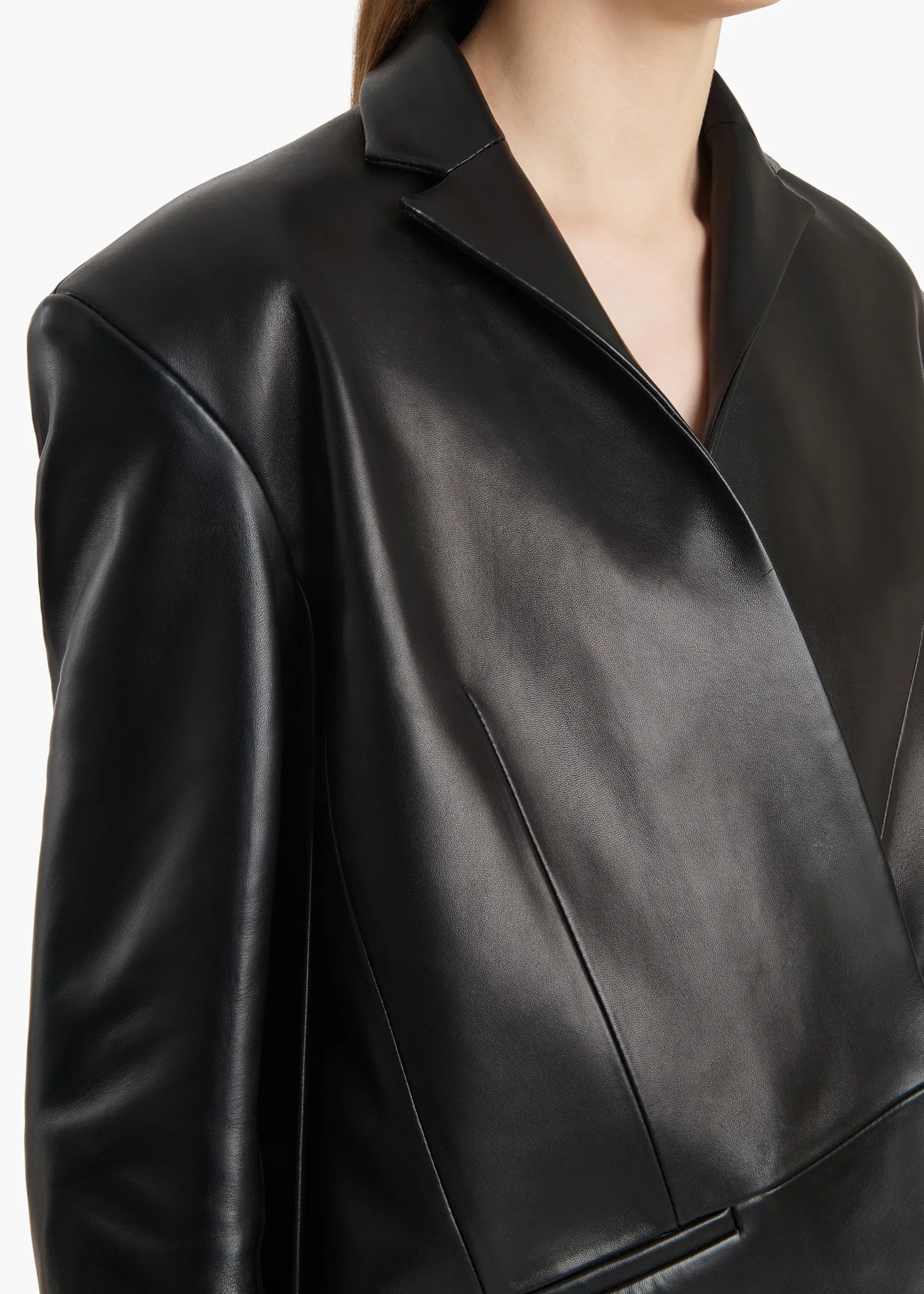 Khaite Leather|Jackets-Palto Jacket in Black Leather