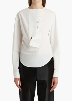 Khaite Shirts & Tops-Poe Top in Chalk