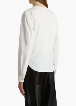 Khaite Shirts & Tops-Poe Top in Chalk