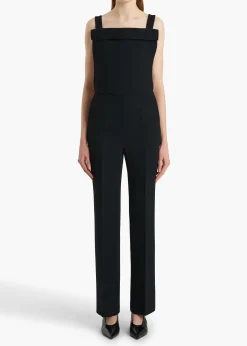 Khaite Pants-Rae Dungaree in Black