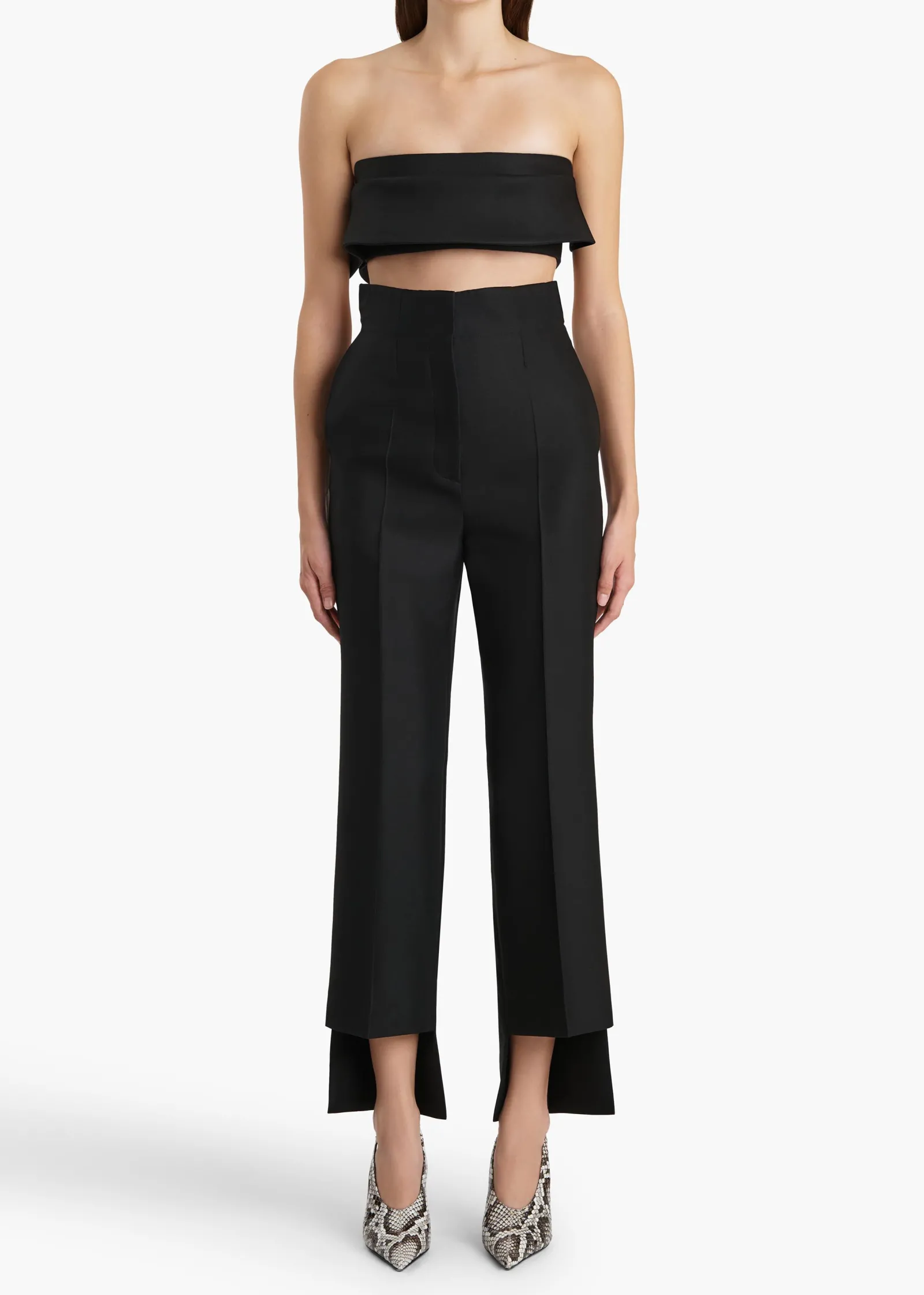Khaite Pants-Rae Pant in Black Wool Silk