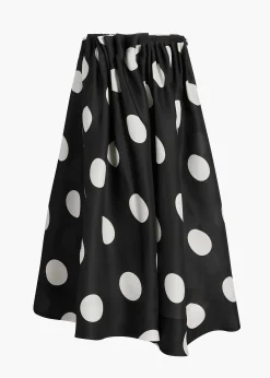 Khaite Skirts & Shorts-Riley Skirt in Black with White Dots