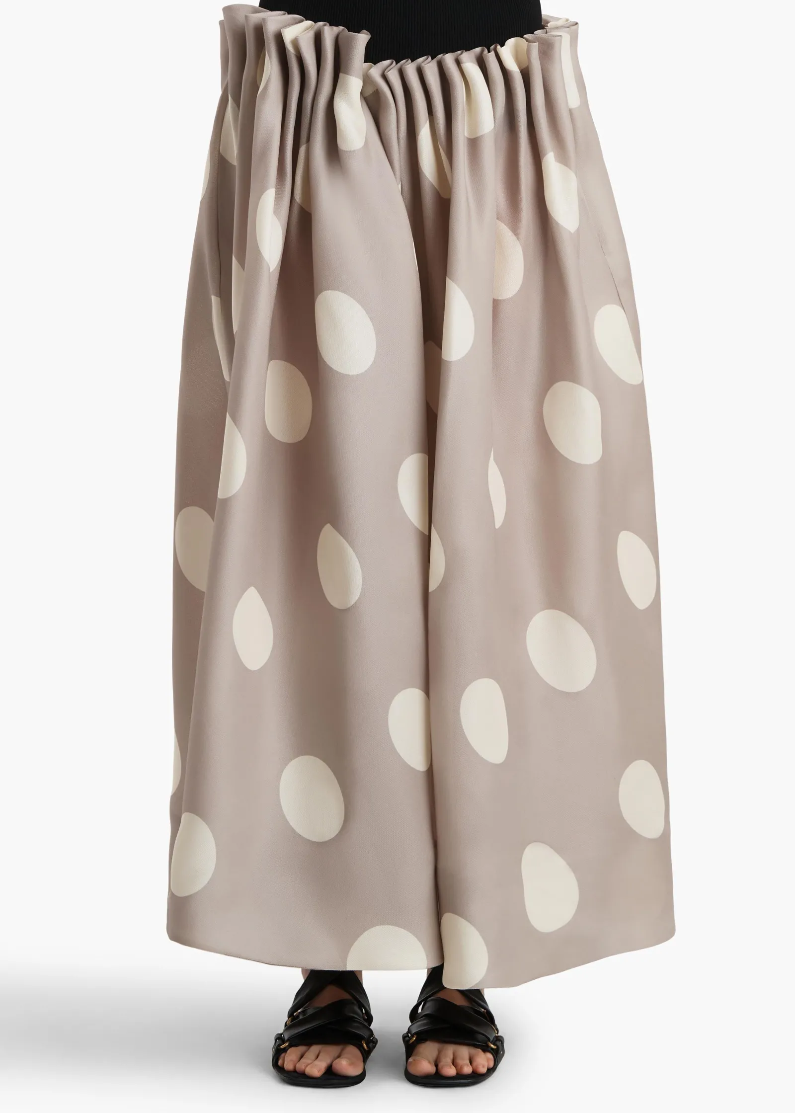 Khaite Skirts & Shorts-Riley Skirt in Tea Stain with White Dots