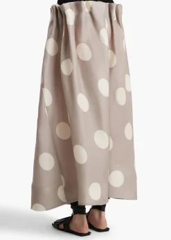 Khaite Skirts & Shorts-Riley Skirt in Tea Stain with White Dots