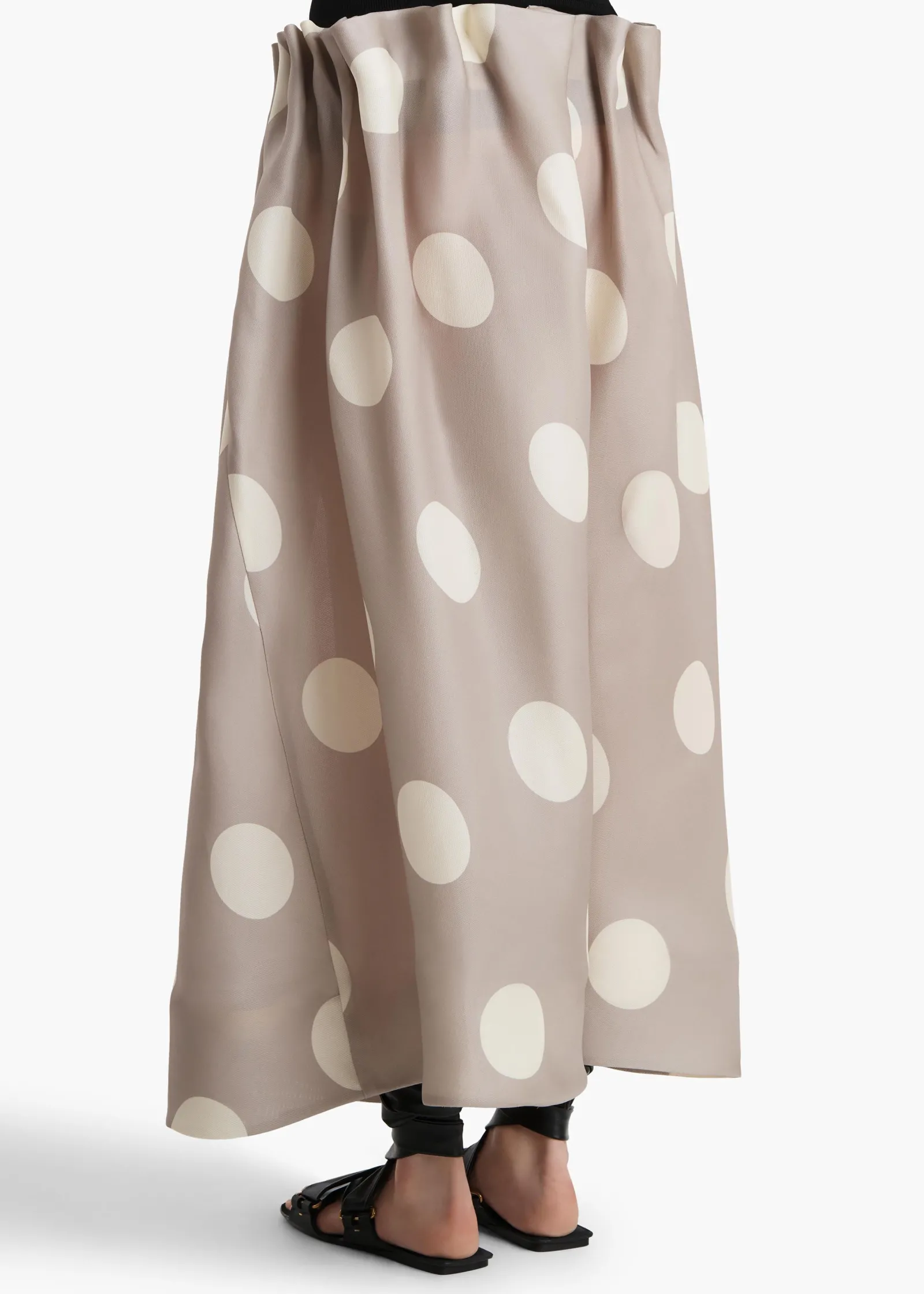 Khaite Skirts & Shorts-Riley Skirt in Tea Stain with White Dots