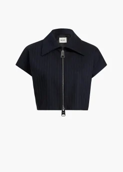 Khaite Shirts & Tops-Robin Top in Navy and White Stripe