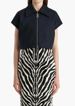 Khaite Shirts & Tops-Robin Top in Navy and White Stripe