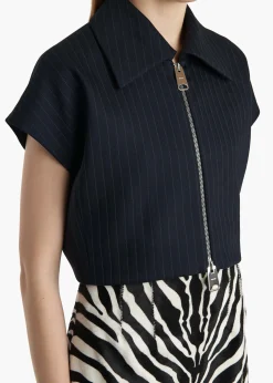 Khaite Shirts & Tops-Robin Top in Navy and White Stripe