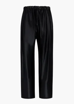 Khaite Pants-Rohen Pant in Black Satin