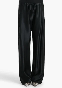 Khaite Pants-Rohen Pant in Black Satin