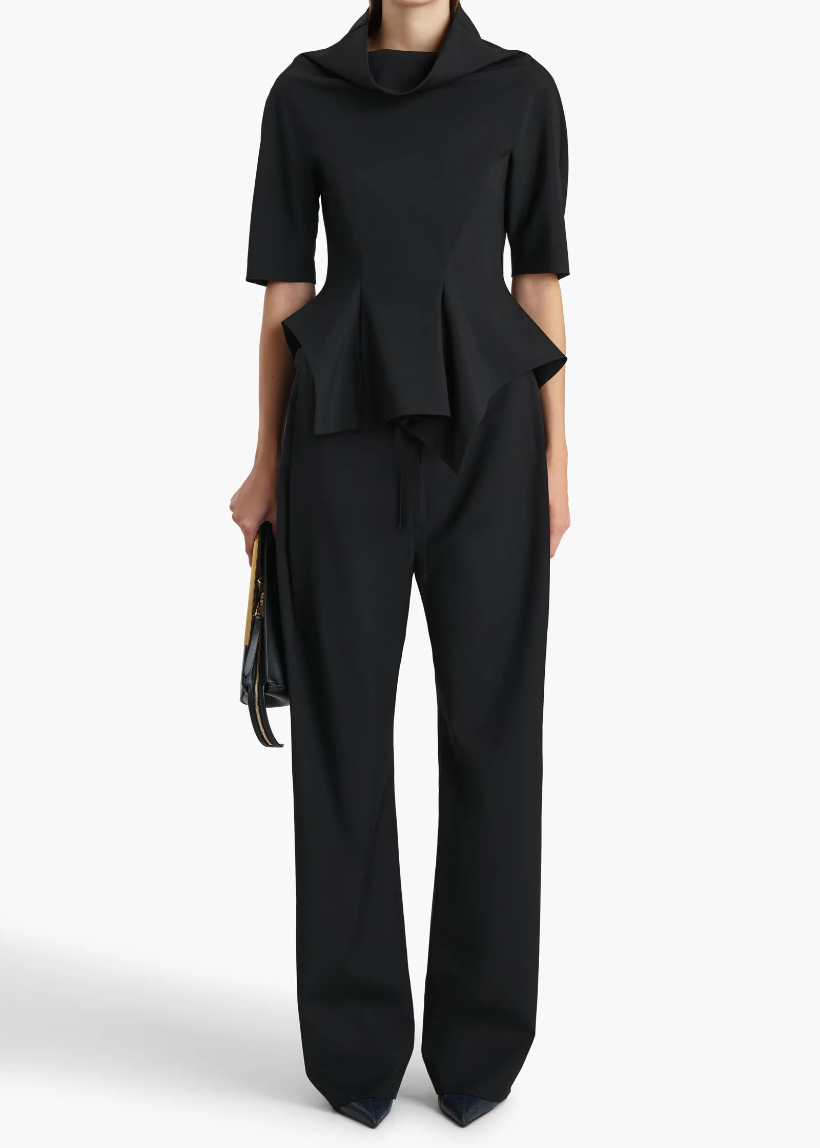 Khaite Pants-Rohen Pant in Black Tropical Wool