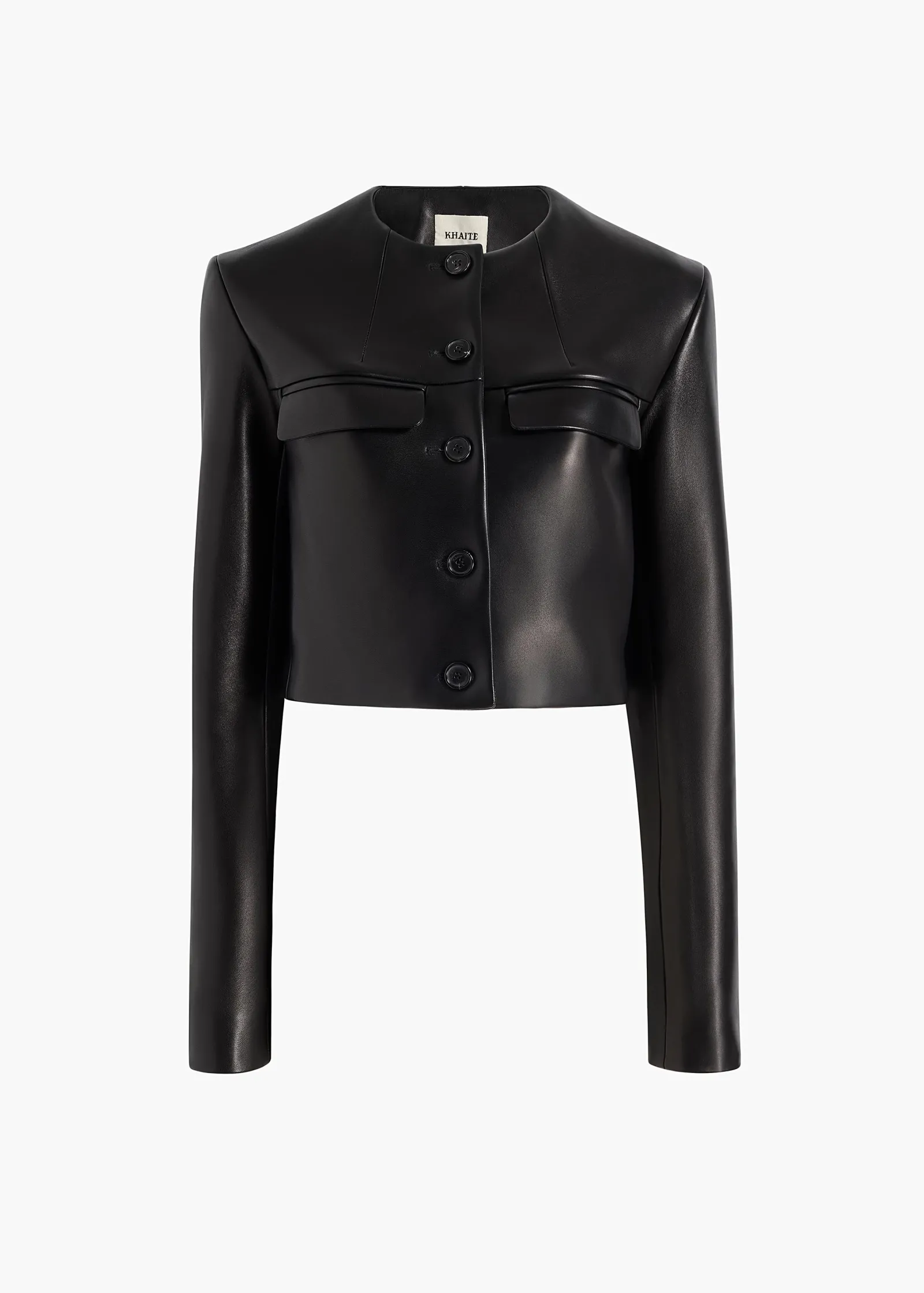 Khaite Jackets|Leather-Roto Jacket in Black Leather
