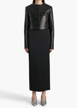 Khaite Jackets|Leather-Roto Jacket in Black Leather