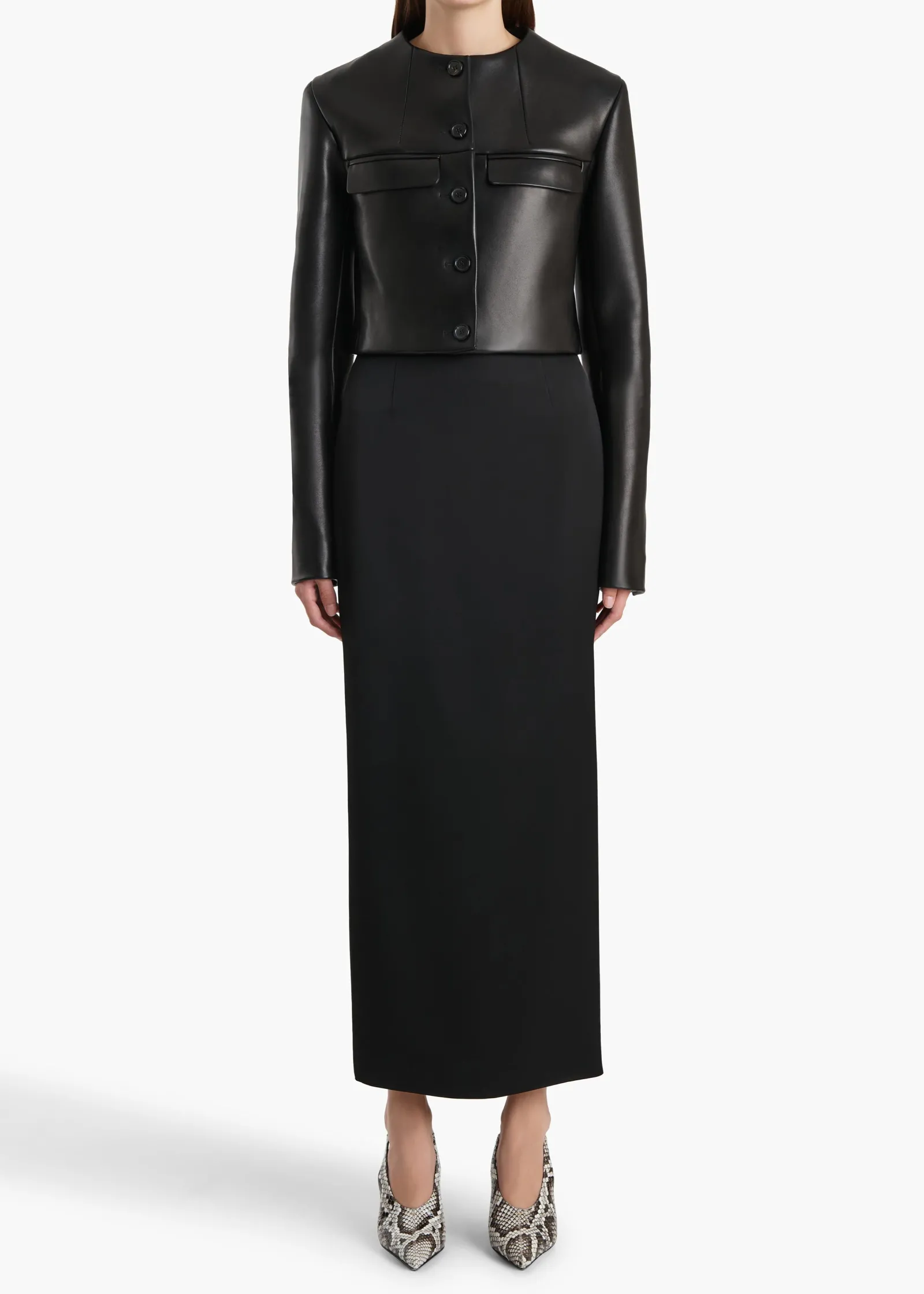 Khaite Jackets|Leather-Roto Jacket in Black Leather