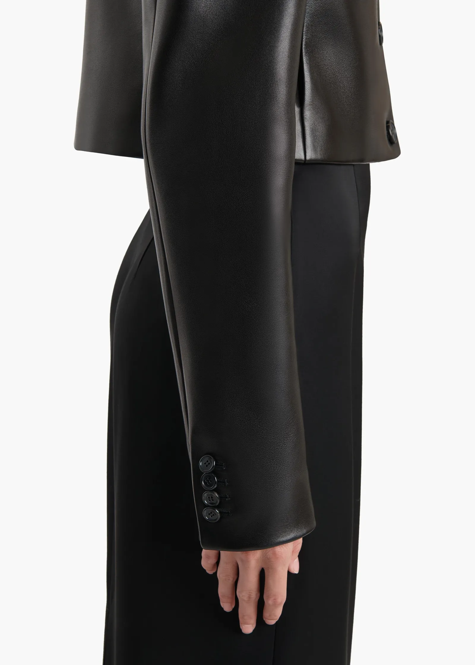 Khaite Jackets|Leather-Roto Jacket in Black Leather