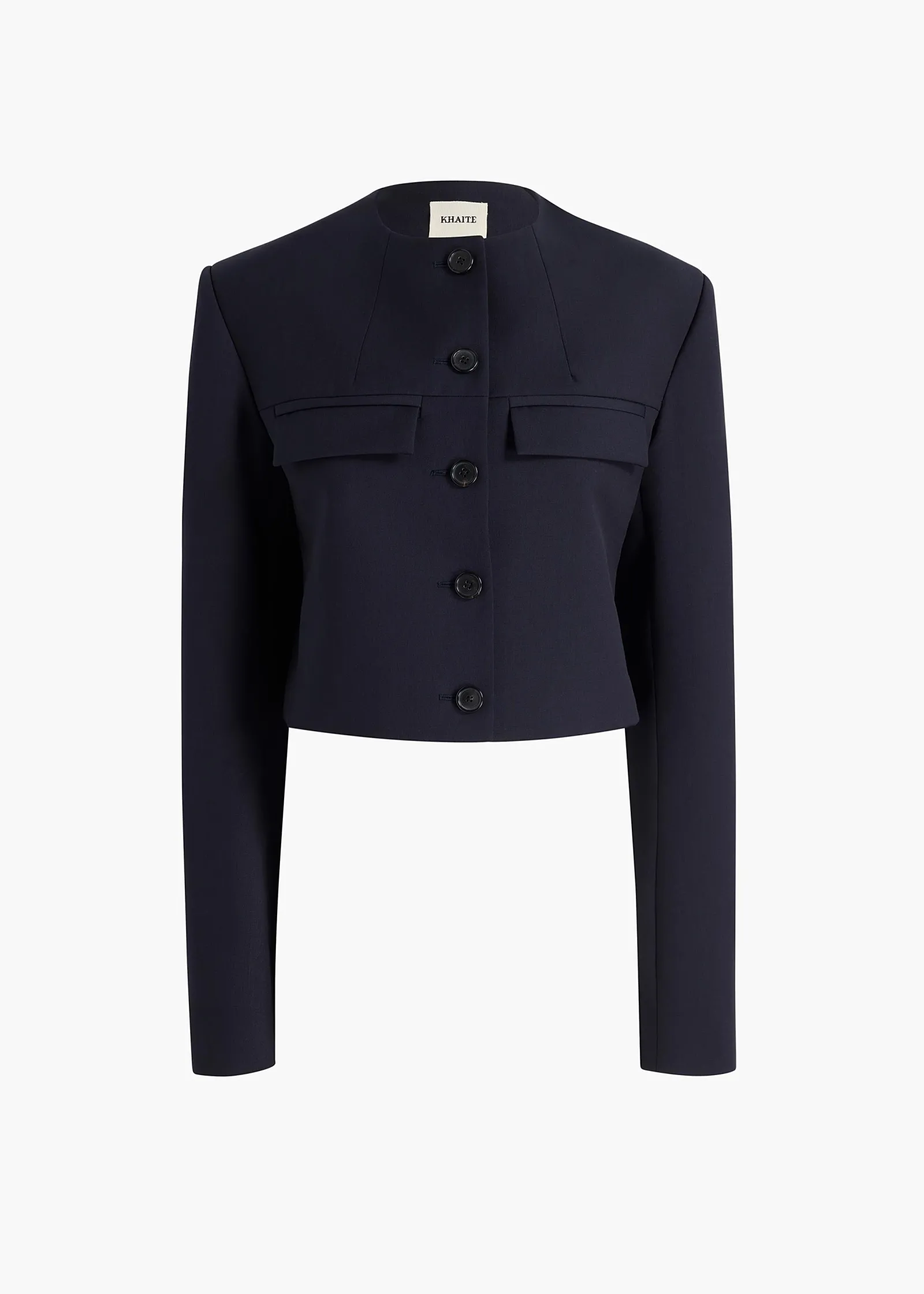 Khaite Leather|Jackets-Roto Jacket in Dark Navy