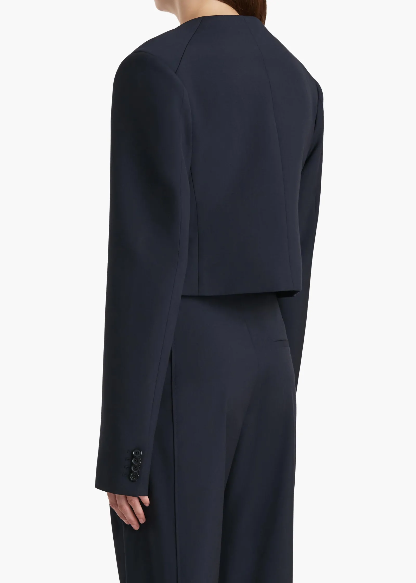 Khaite Leather|Jackets-Roto Jacket in Dark Navy