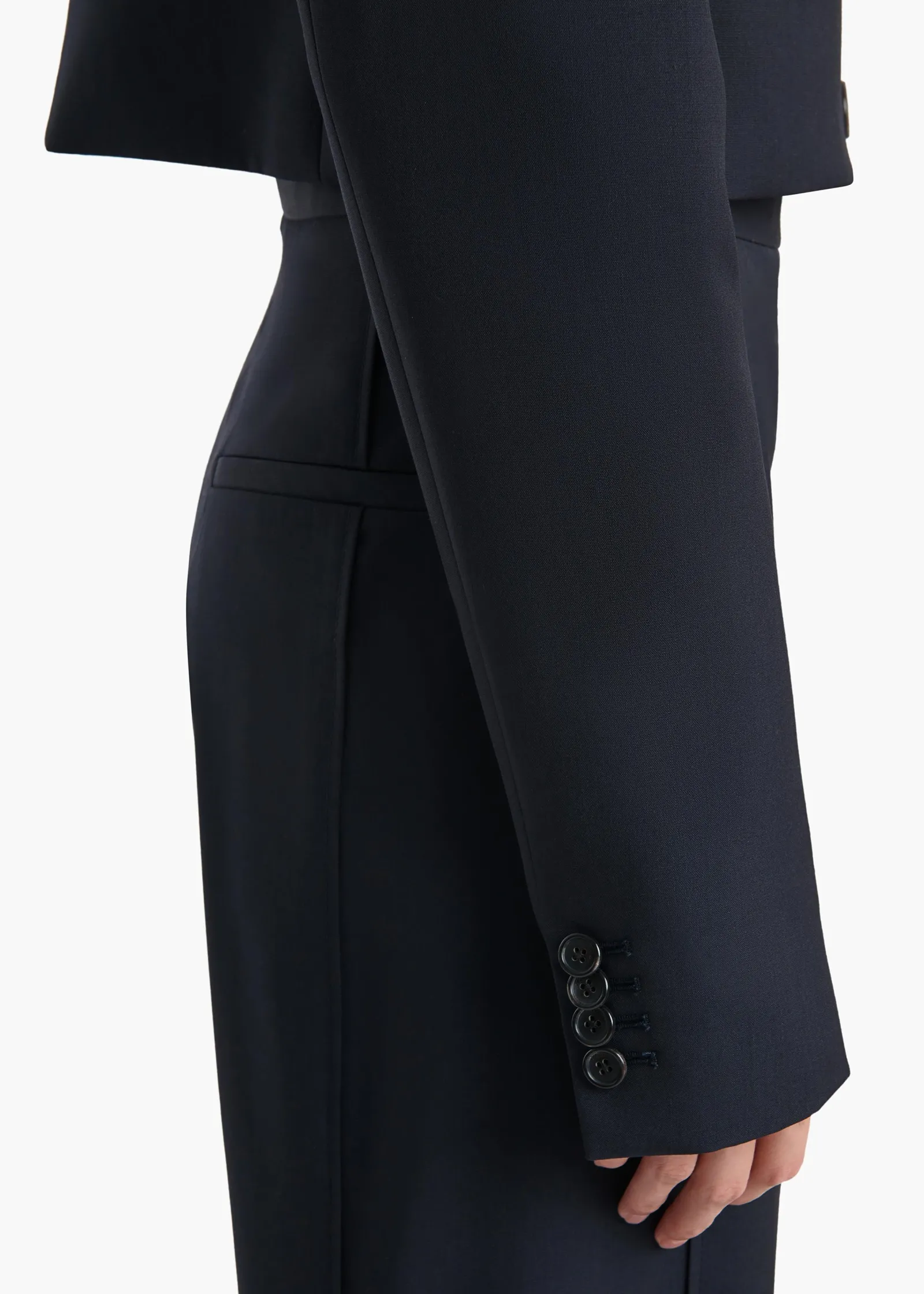 Khaite Leather|Jackets-Roto Jacket in Dark Navy