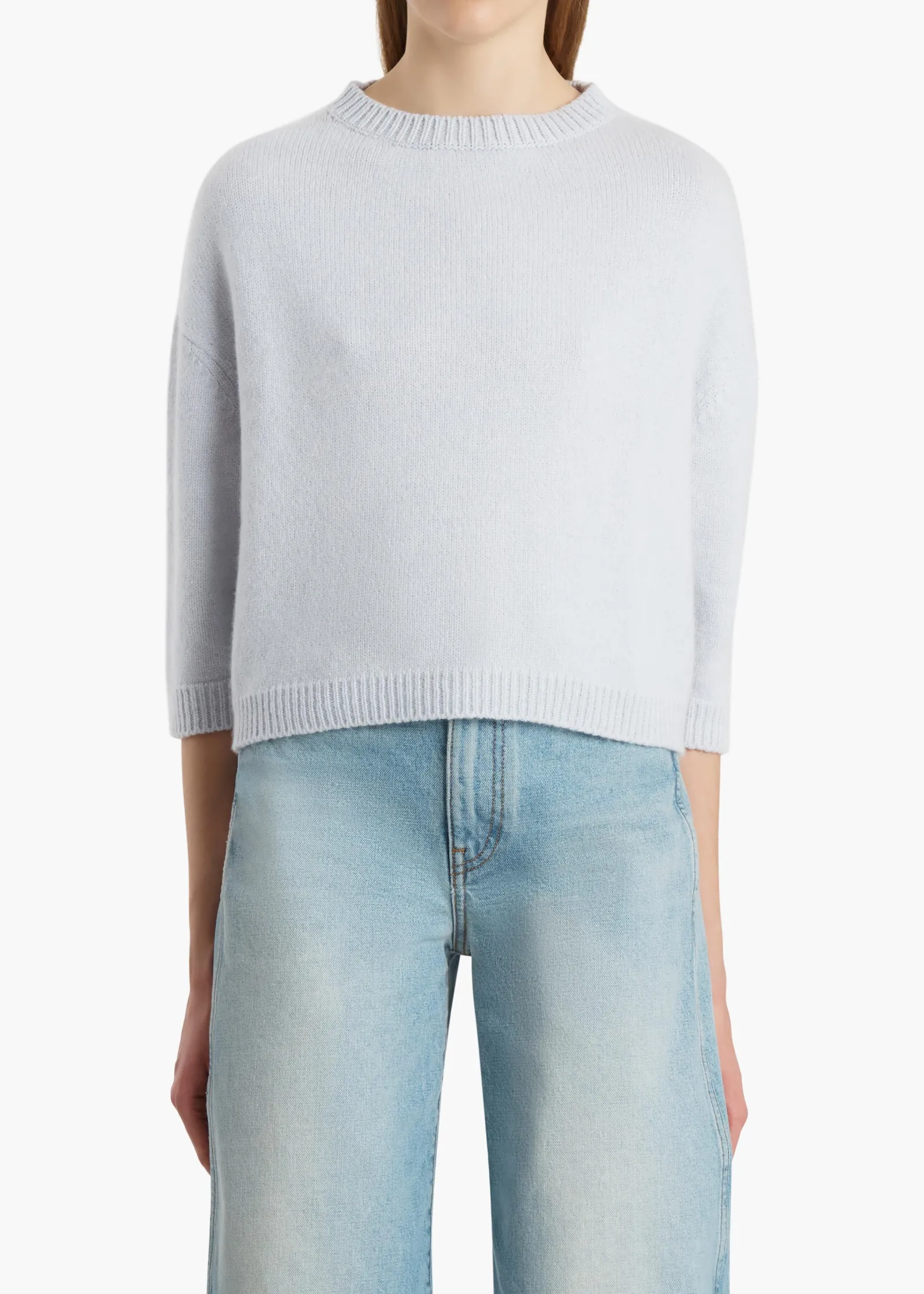 Khaite Knitwear-Sabina Sweater in Ice Blue