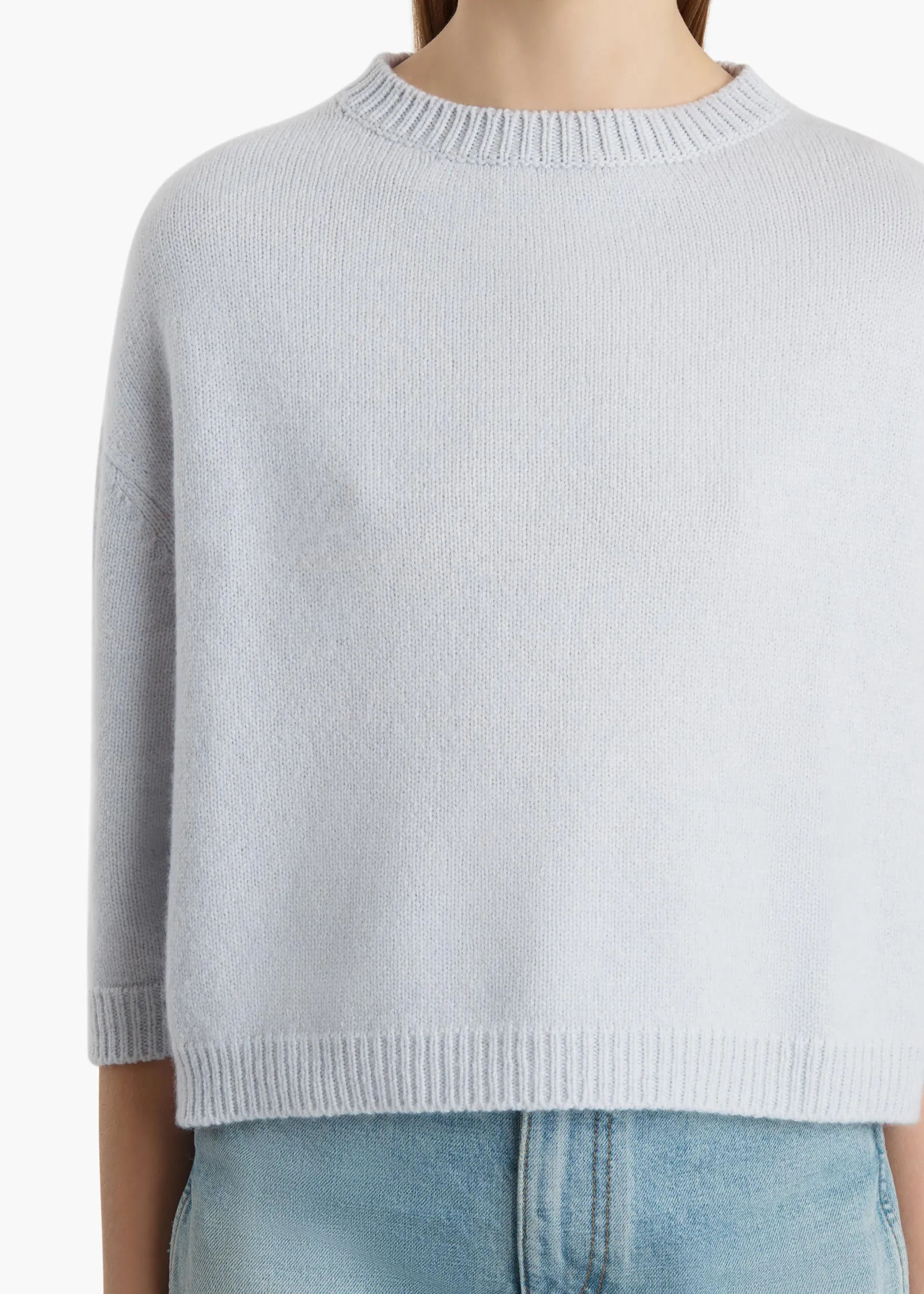 Khaite Knitwear-Sabina Sweater in Ice Blue