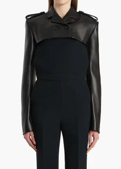 Khaite Leather|Jackets-Sadran Jacket in Black Leather