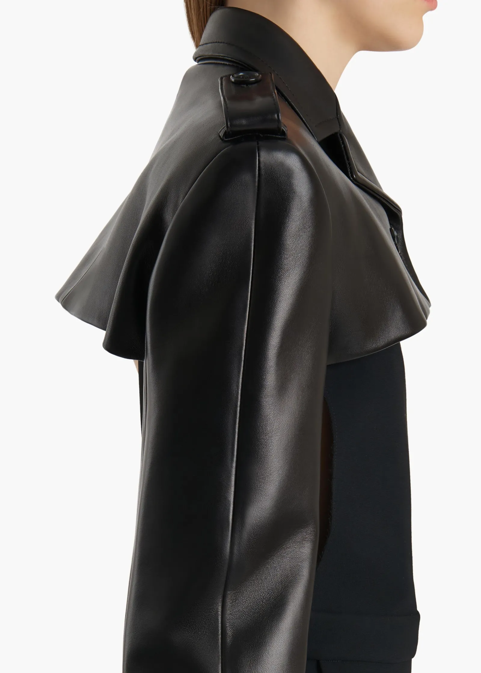 Khaite Leather|Jackets-Sadran Jacket in Black Leather
