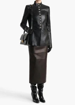 Khaite Leather|Jackets-Samuel Jacket in Black Leather