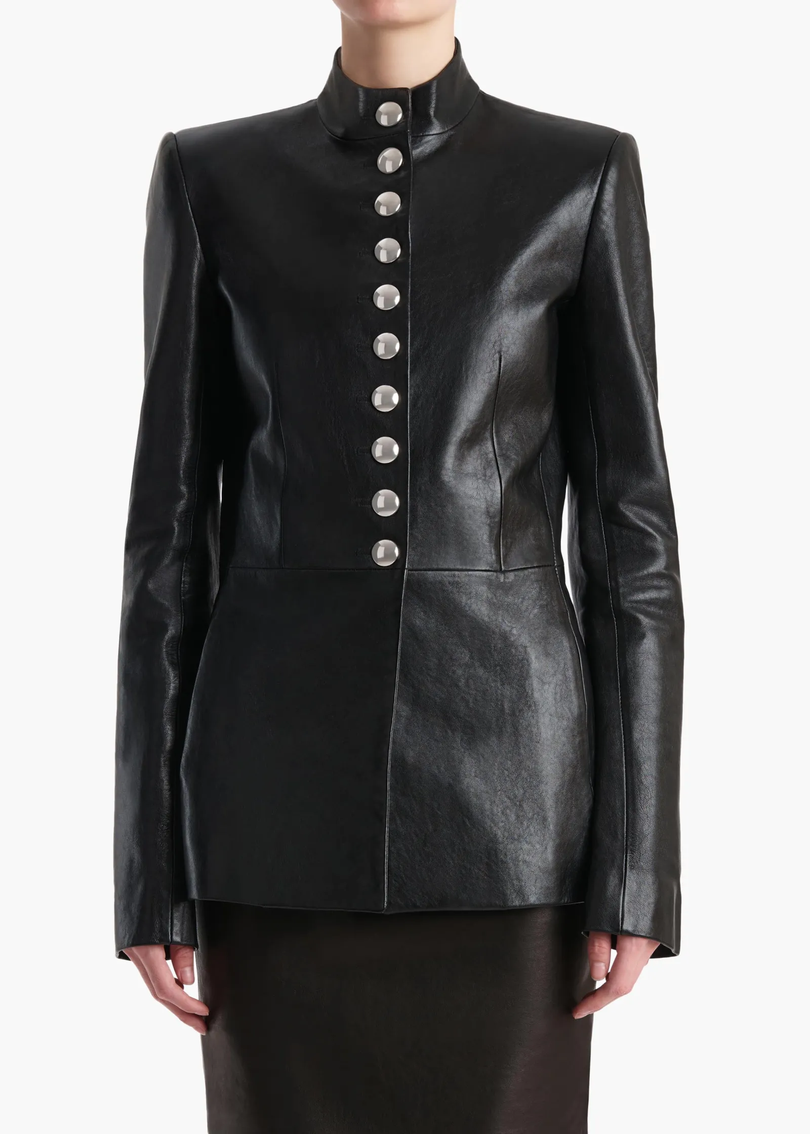 Khaite Leather|Jackets-Samuel Jacket in Black Leather