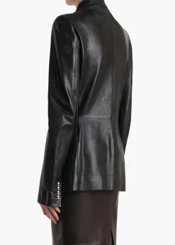 Khaite Leather|Jackets-Samuel Jacket in Black Leather