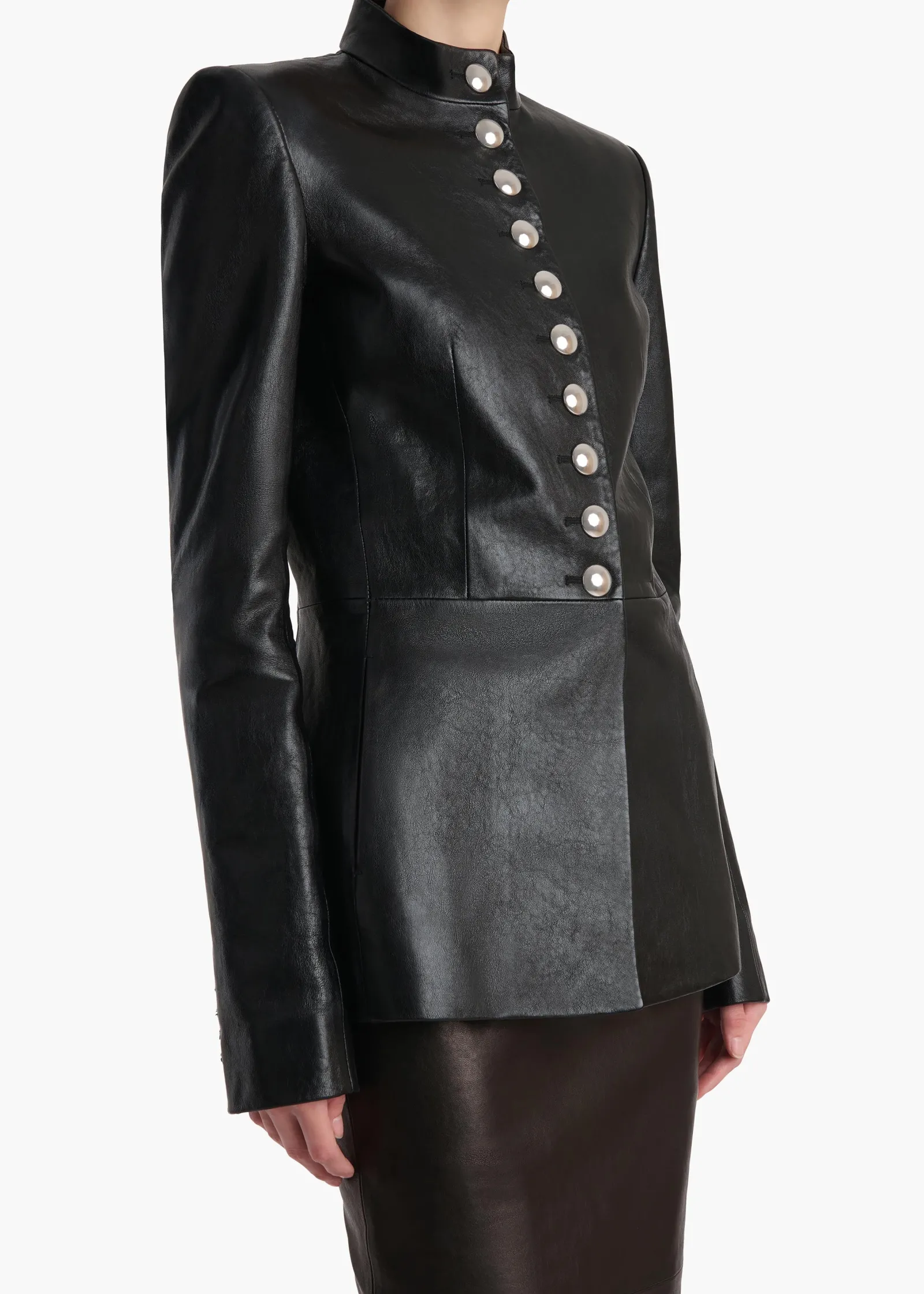 Khaite Leather|Jackets-Samuel Jacket in Black Leather