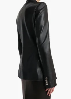 Khaite Leather|Jackets-Samuel Jacket in Black Leather