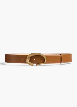 Khaite Belts-Santa Fe Belt in Dark Honey Leather