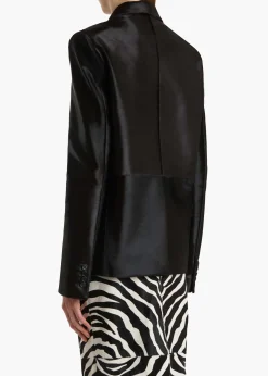 Khaite Outerwear & Coats|Leather-Saraphina Jacket in Chocolate Haircalf