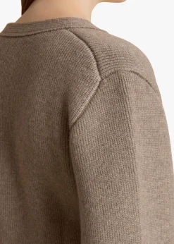 Khaite Knitwear-Scarlet Cardigan in Barley