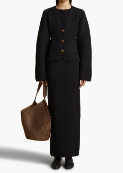Khaite Knitwear-Scarlet Cardigan in Black