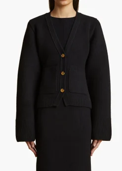 Khaite Knitwear-Scarlet Cardigan in Black