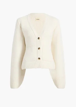 Khaite Knitwear-Scarlet Cardigan in Glaze