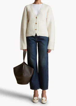 Khaite Knitwear-Scarlet Cardigan in Glaze