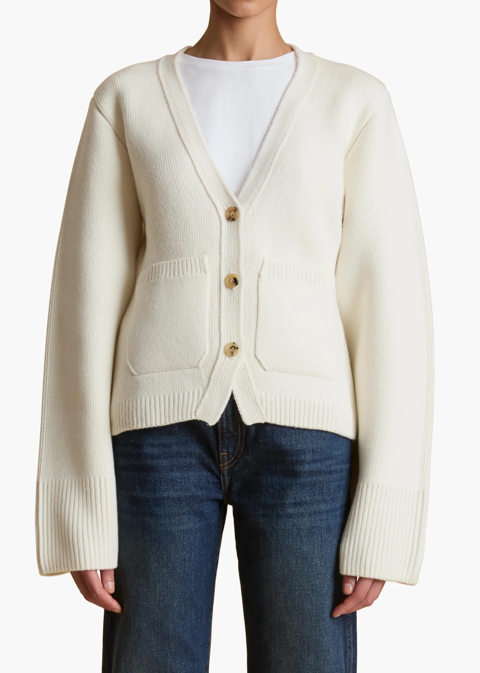 Khaite Knitwear-Scarlet Cardigan in Glaze