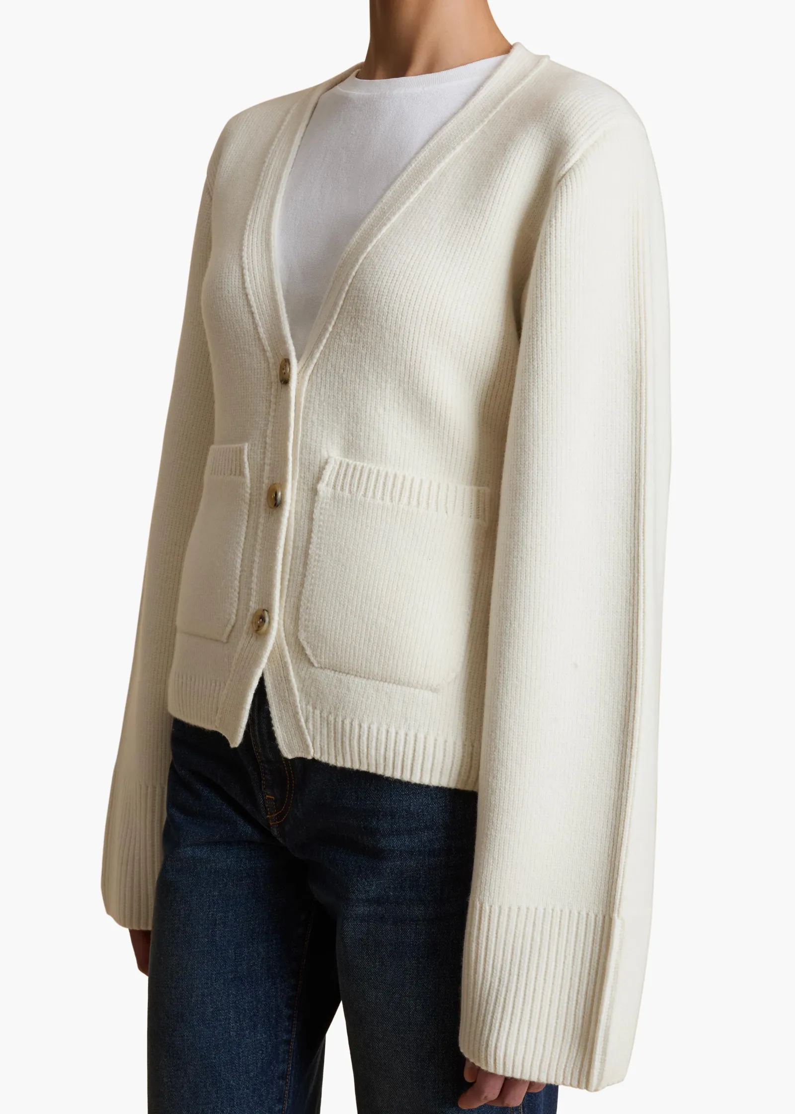 Khaite Knitwear-Scarlet Cardigan in Glaze
