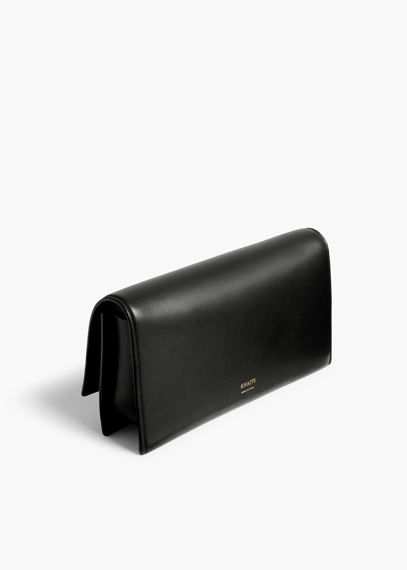 Khaite Evening-Sculpted Hand Clutch in Black Leather