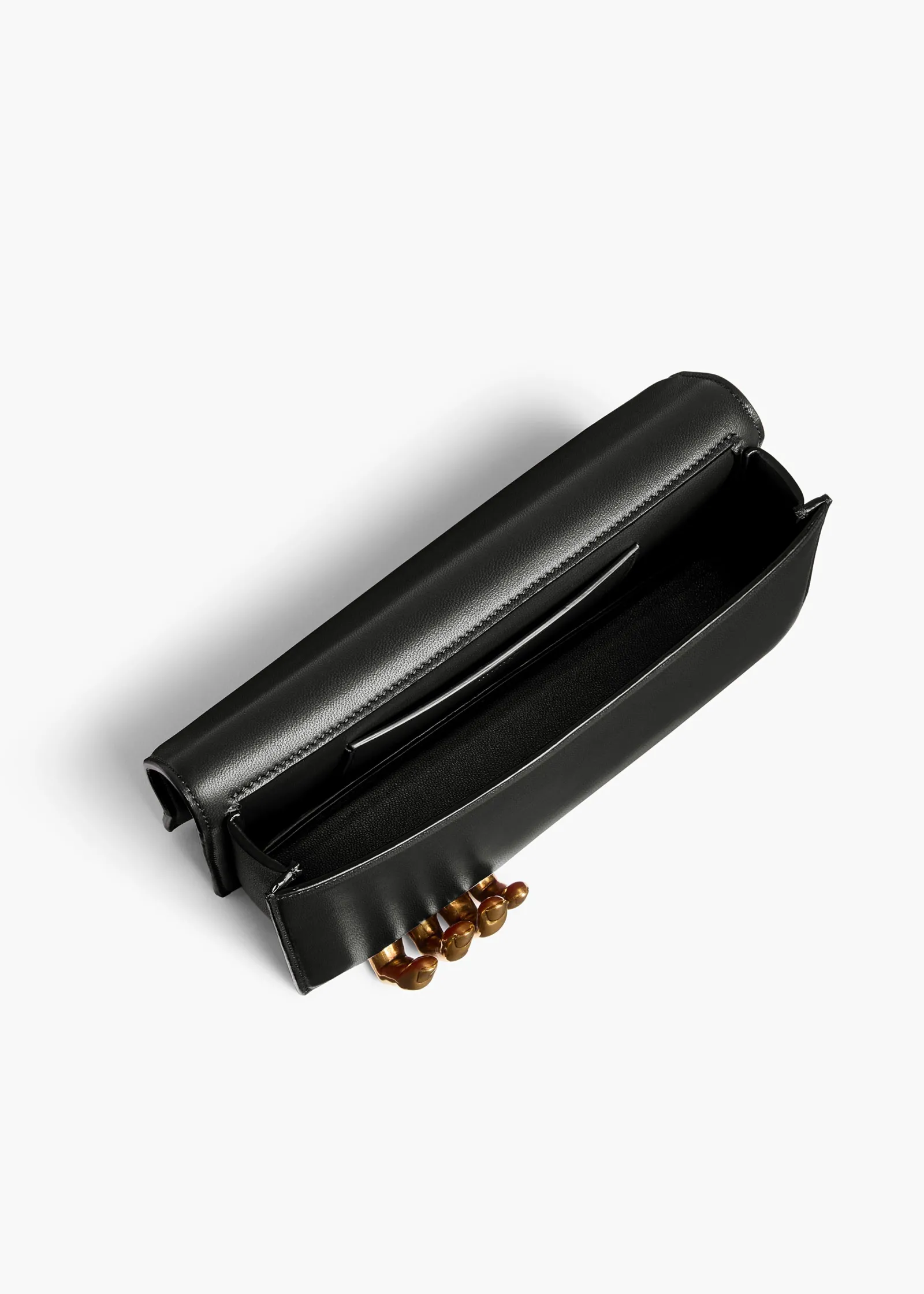Khaite Evening-Sculpted Hand Clutch in Black Leather