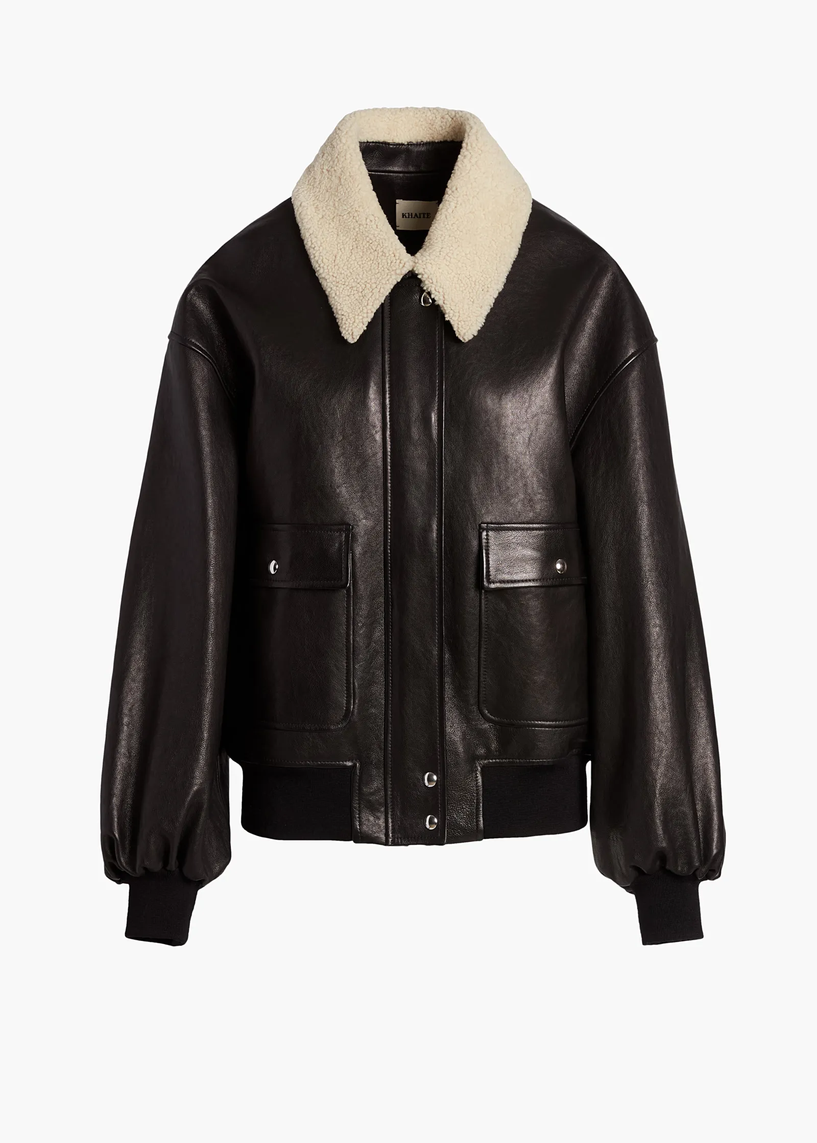 Khaite Leather|Outerwear & Coats-Shellar Jacket in Black Leather