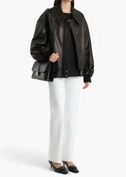 Khaite Leather|Outerwear & Coats-Shelman Jacket in Black
