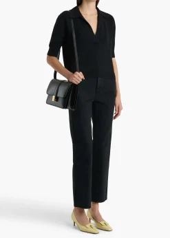 Khaite Knitwear-Shrunken Jo Sweater in Black