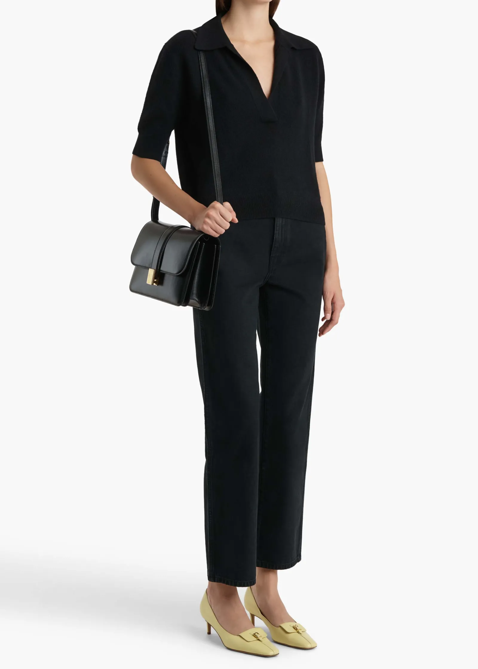 Khaite Knitwear-Shrunken Jo Sweater in Black