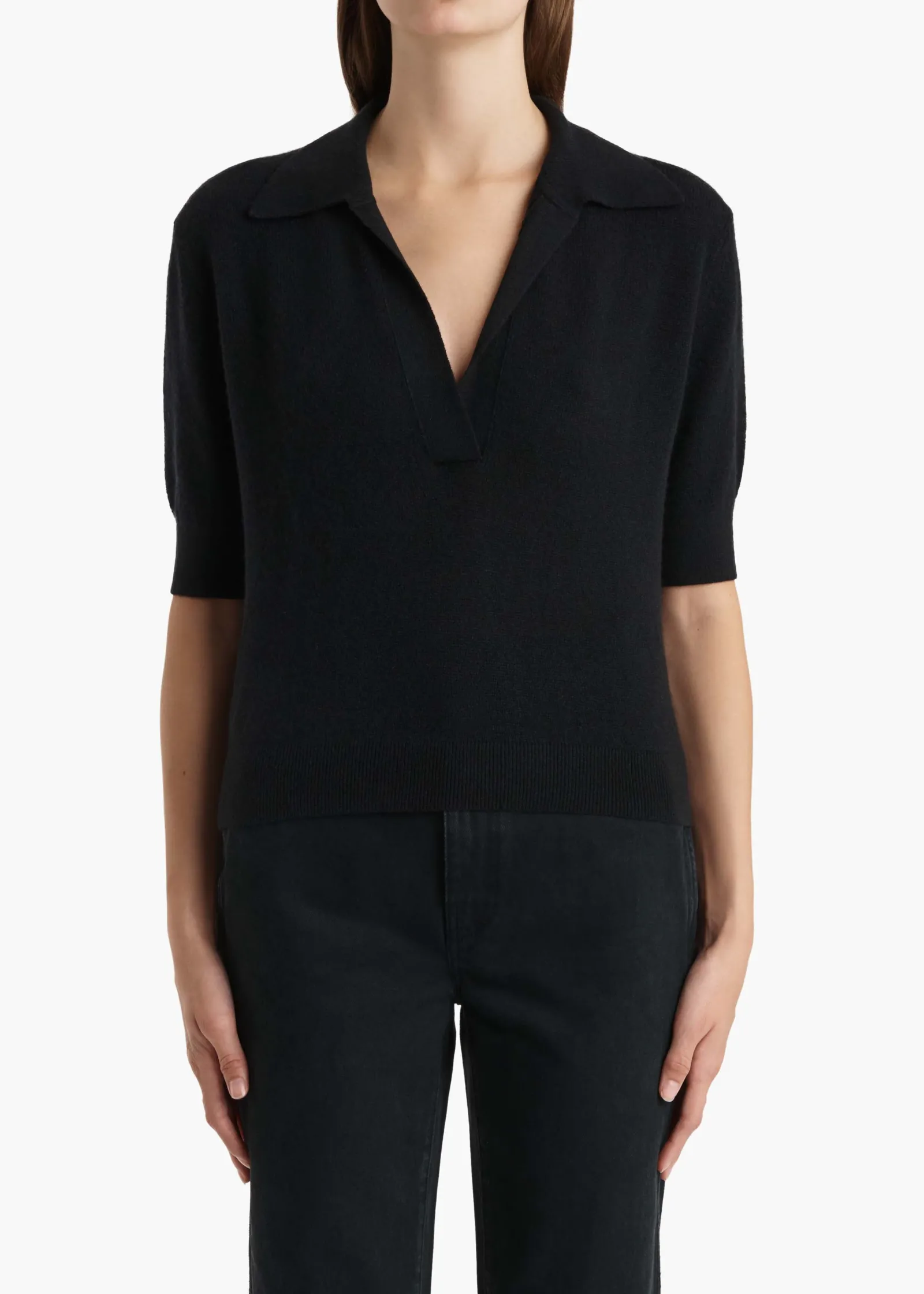Khaite Knitwear-Shrunken Jo Sweater in Black
