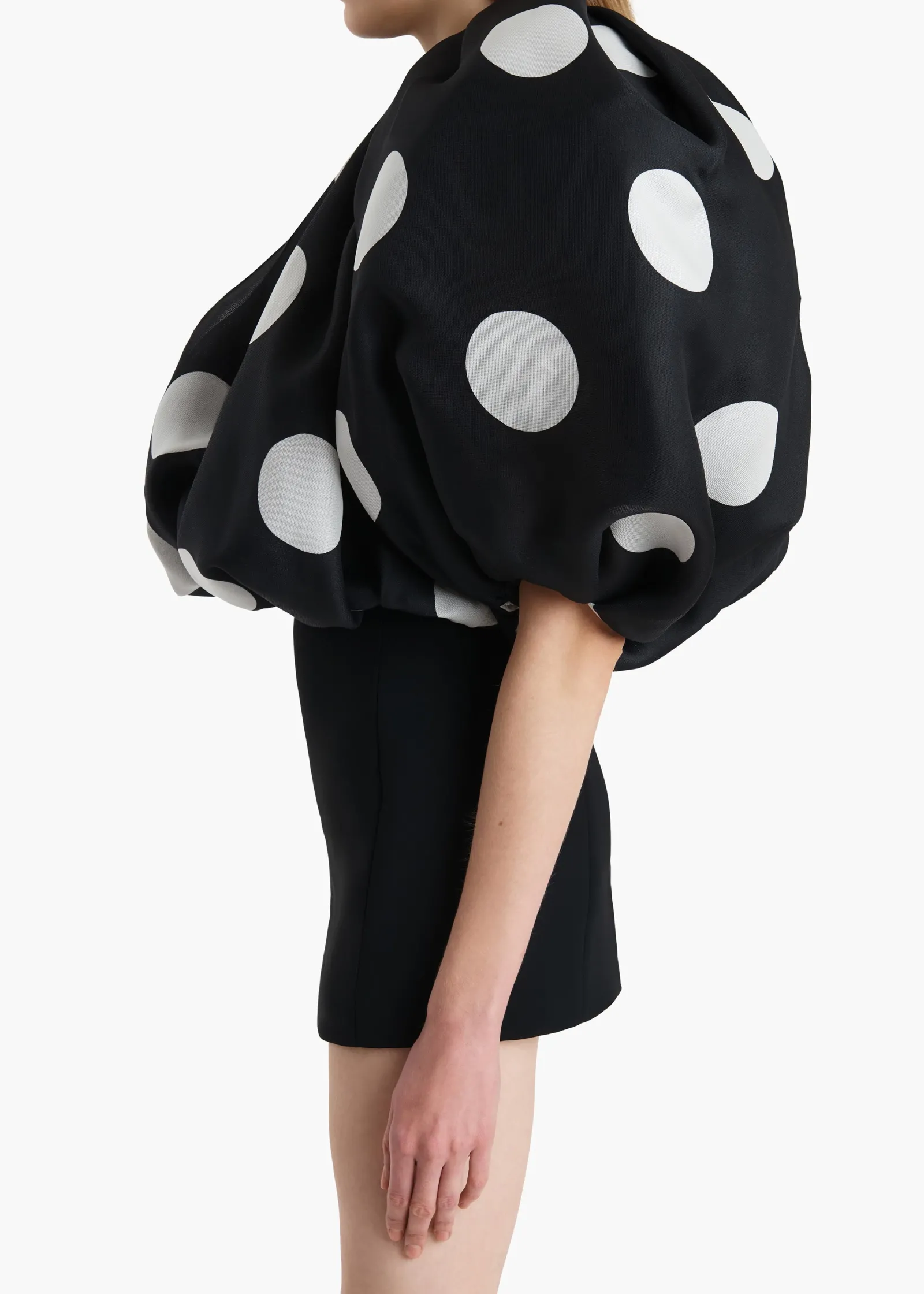 Khaite Dresses-Siel Dress in Black with Large White Dots