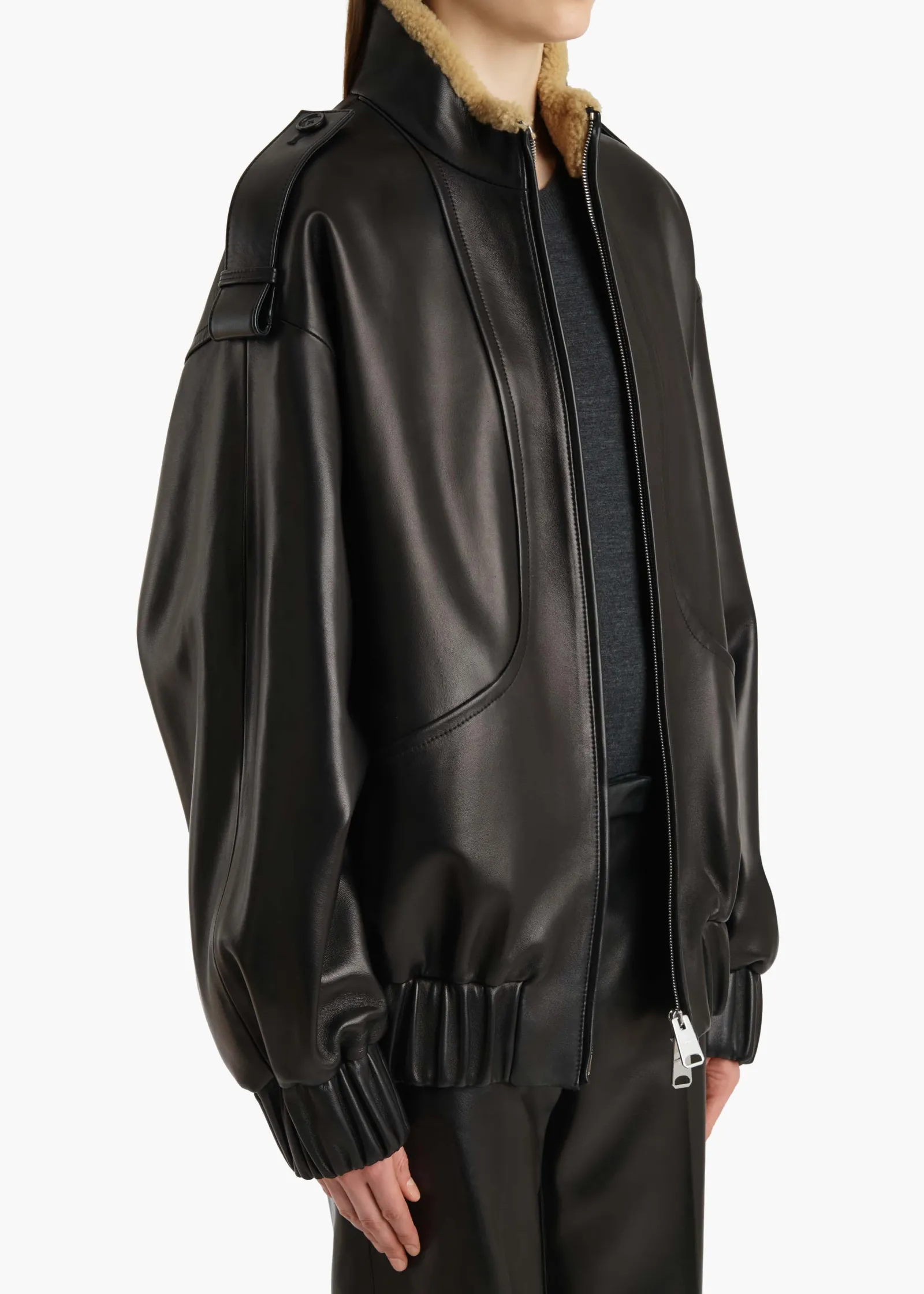 Khaite Leather|Outerwear & Coats-Sigi Jacket in Black Leather