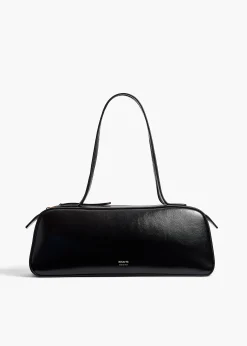 Khaite Shoulder Bags-Simona Shoulder Bag in Black Crackle Patent Leather